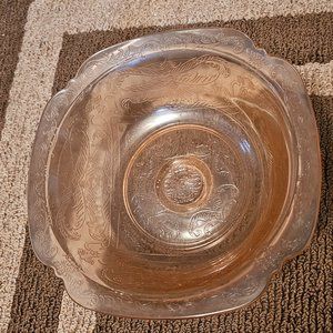 Depression Glass Peach/Pink Vintage Serving Bowl